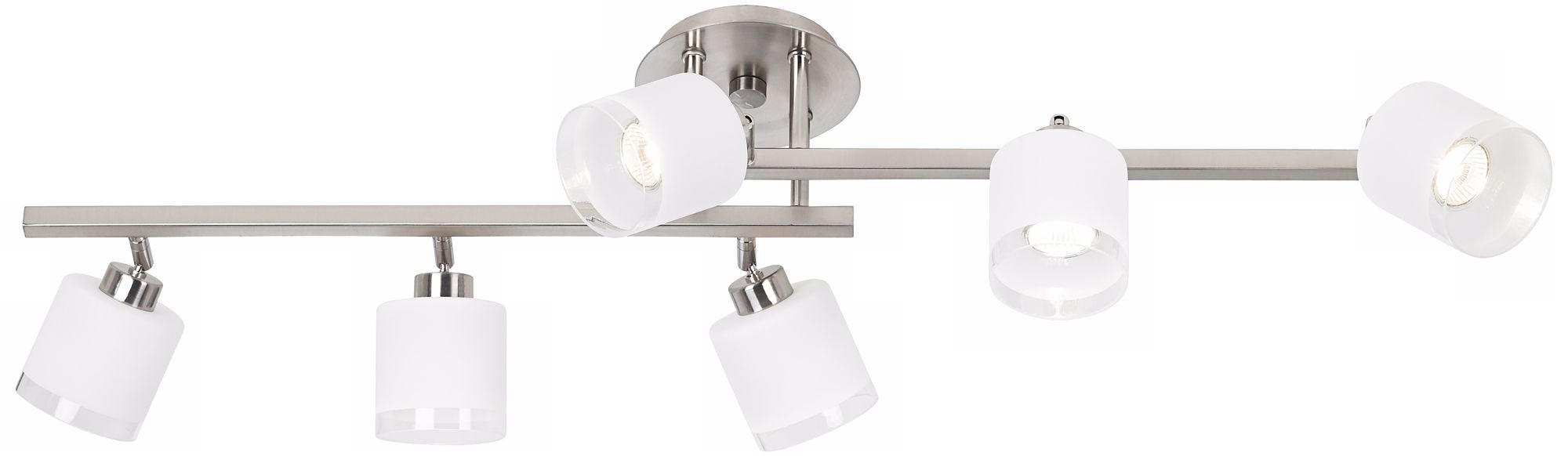 Opal Glass Cylinders 6-Light Adjustable Ceiling Fixture