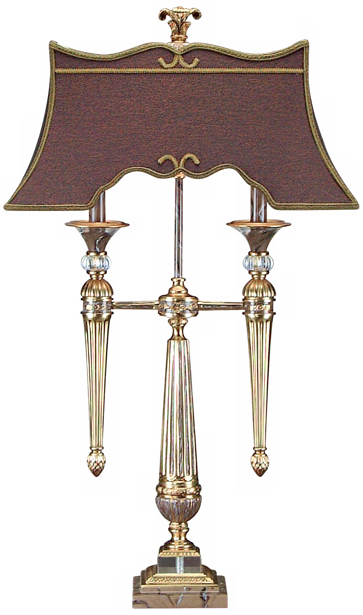 John Richard Antique Brass and Crystal Table Lamp
