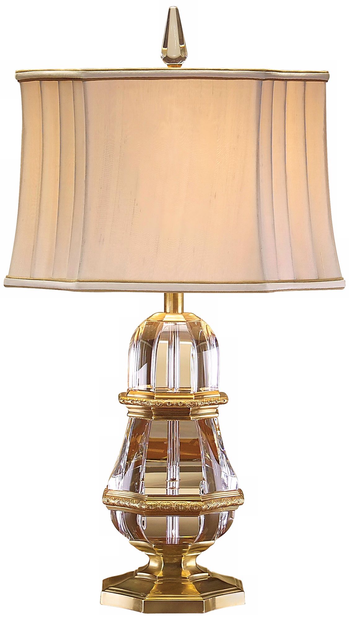 John Richard Brass and Lead Crystal Table Lamp