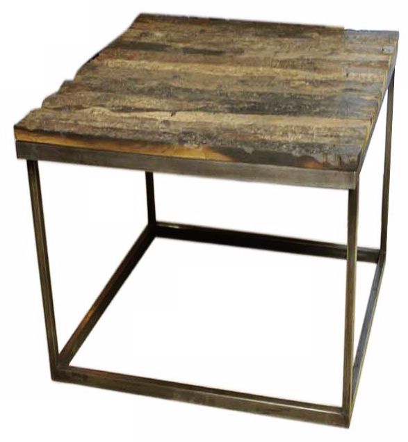 Vista Sandblasted Natural Wood End Table