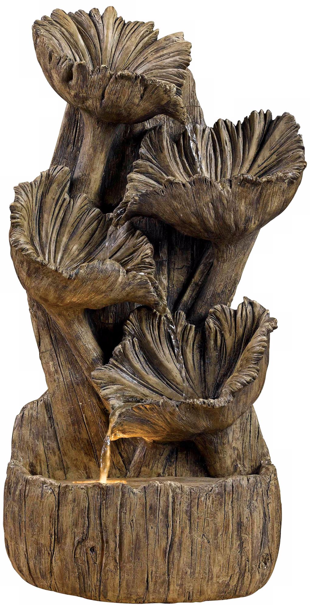 Wood Flower Indoor - Outdoor Fountain with Light