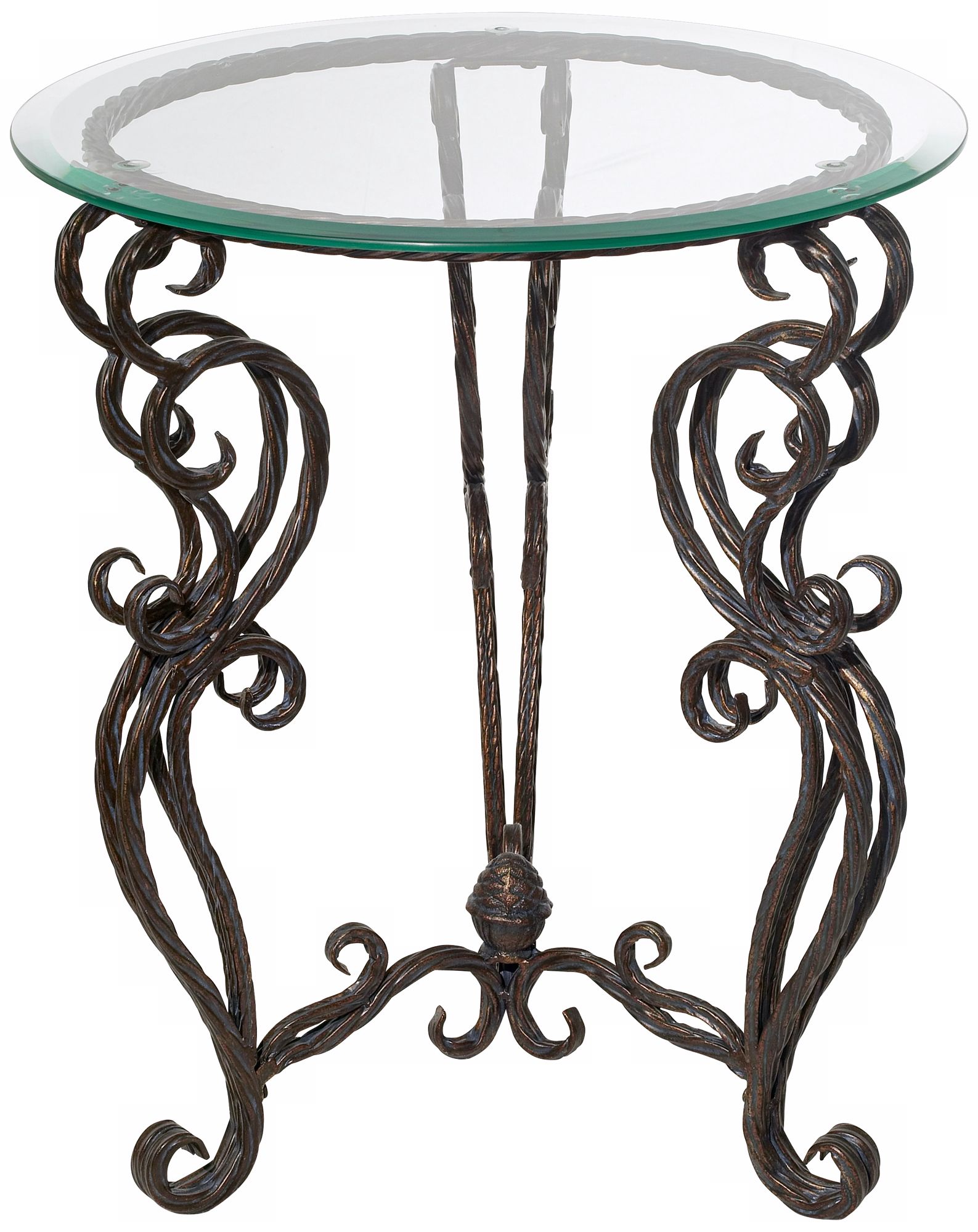 Josette Glass and Metal Accent Table