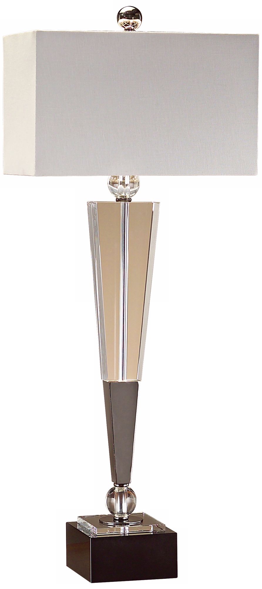 John Richard Blackened Chrome Crystal Table Lamp
