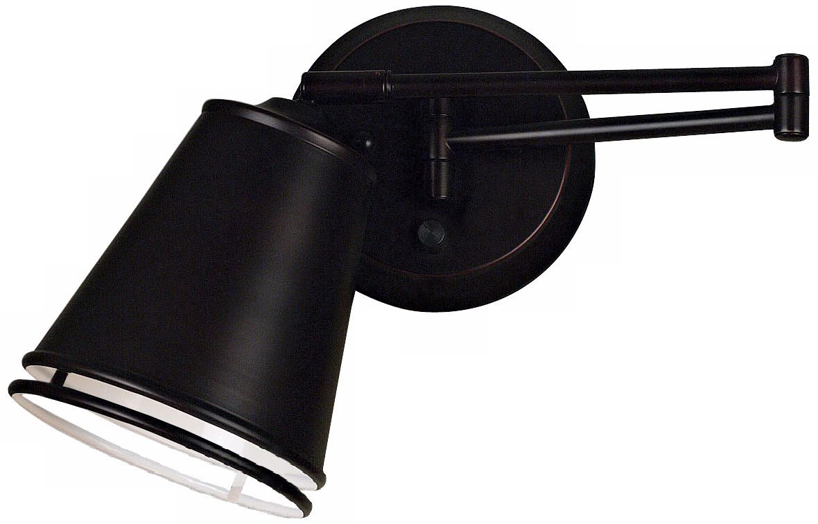 Kenroy Metro Pharmacy Bronze Plug-In Swing Arm Wall Lamp