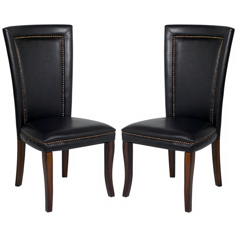 Fenwick Collection Set of 2 Faux Leather Chairs   #P1353