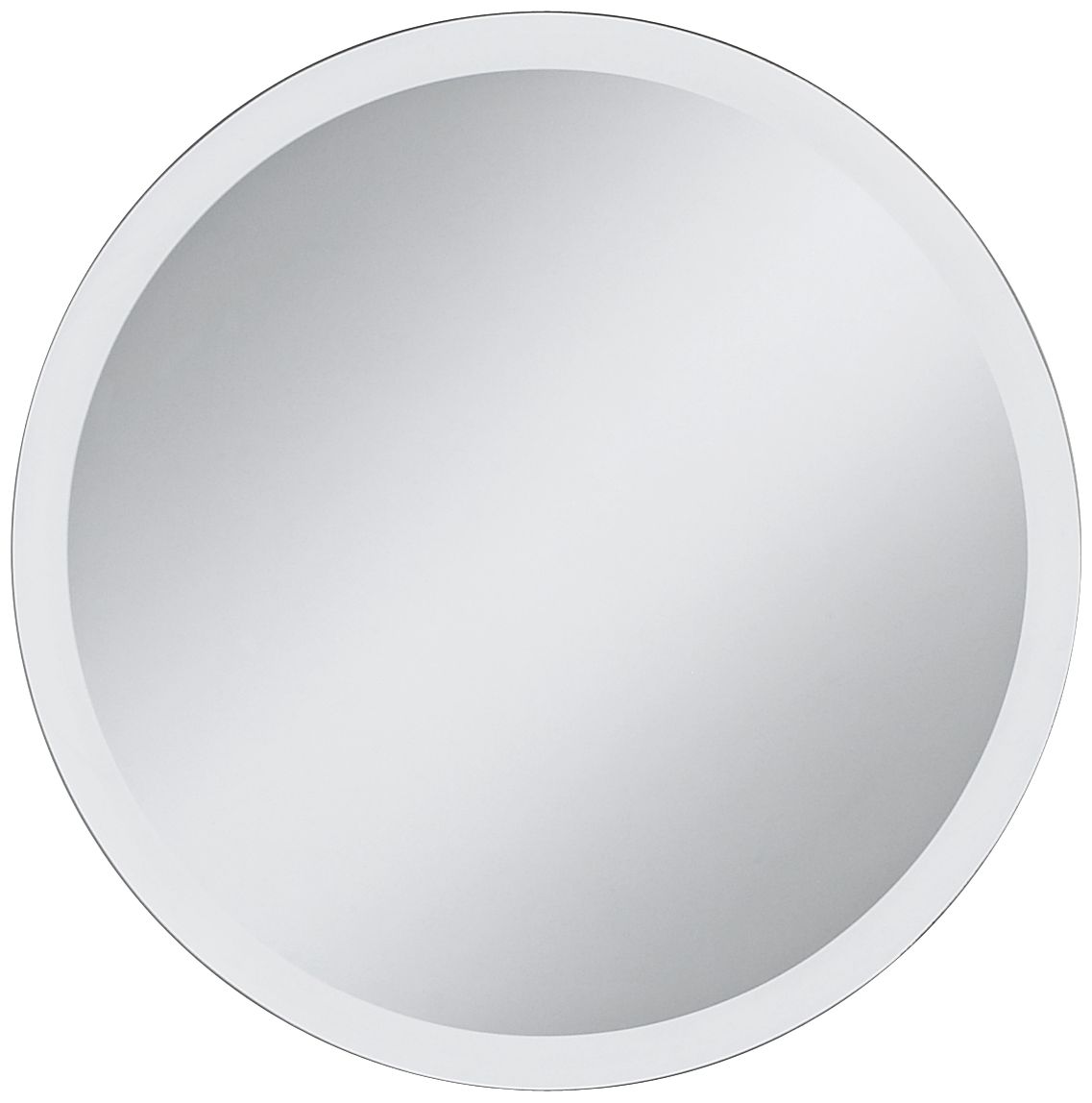 Round Frameless 24" Wide Beveled Mirror
