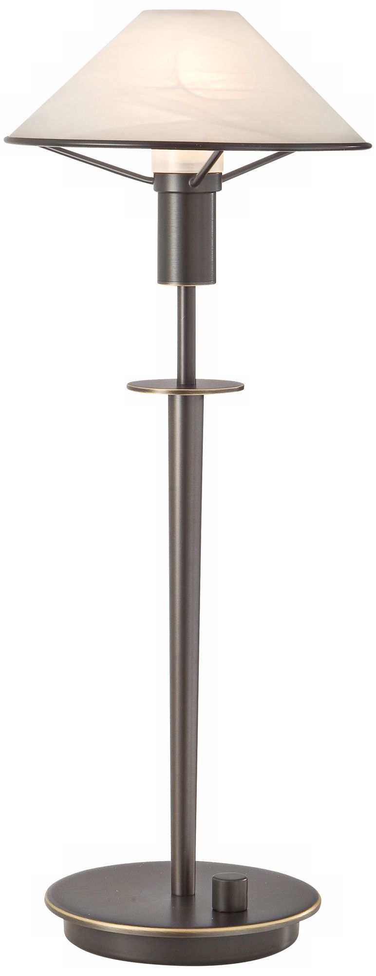 Bronze and Alabaster Tented Halogen Holtkoetter Desk Lamp