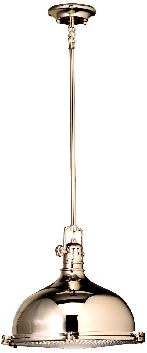 Kichler Nickel with Fresnel Lens 13 1/2" Wide Pendant Light