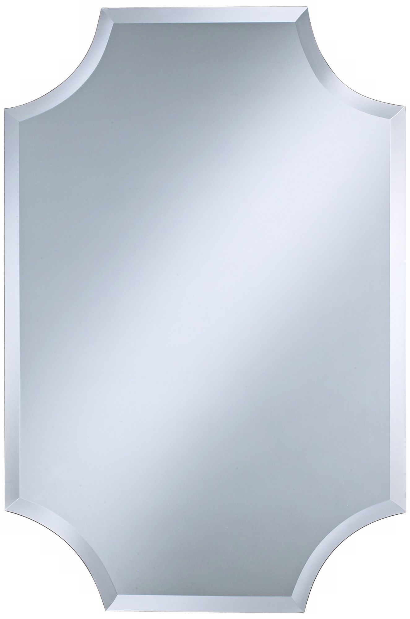 Cut Corner Frameless 36" High Beveled Wall Mirror