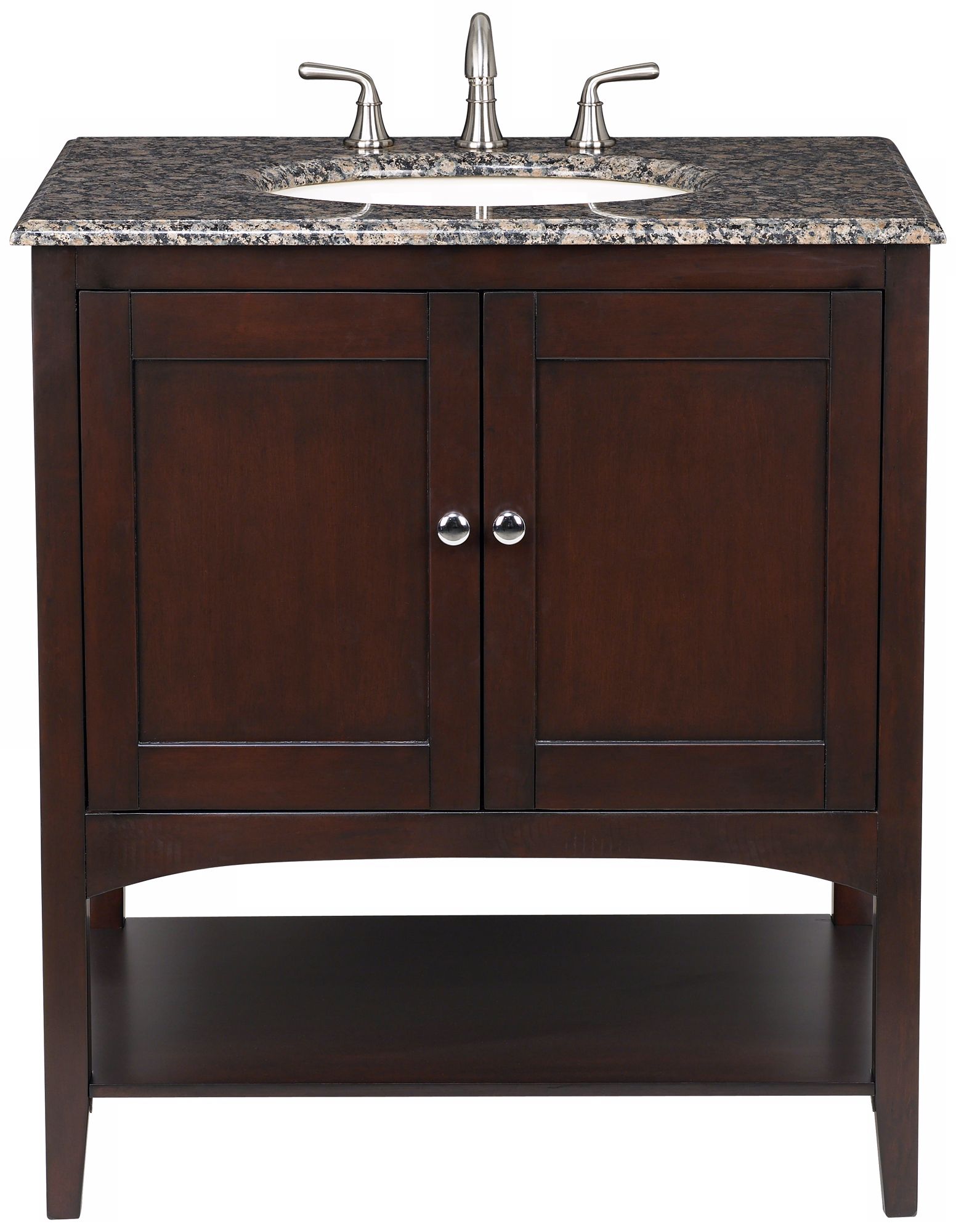 Legacy Beige and Black Granite Top Single Sink Vanity