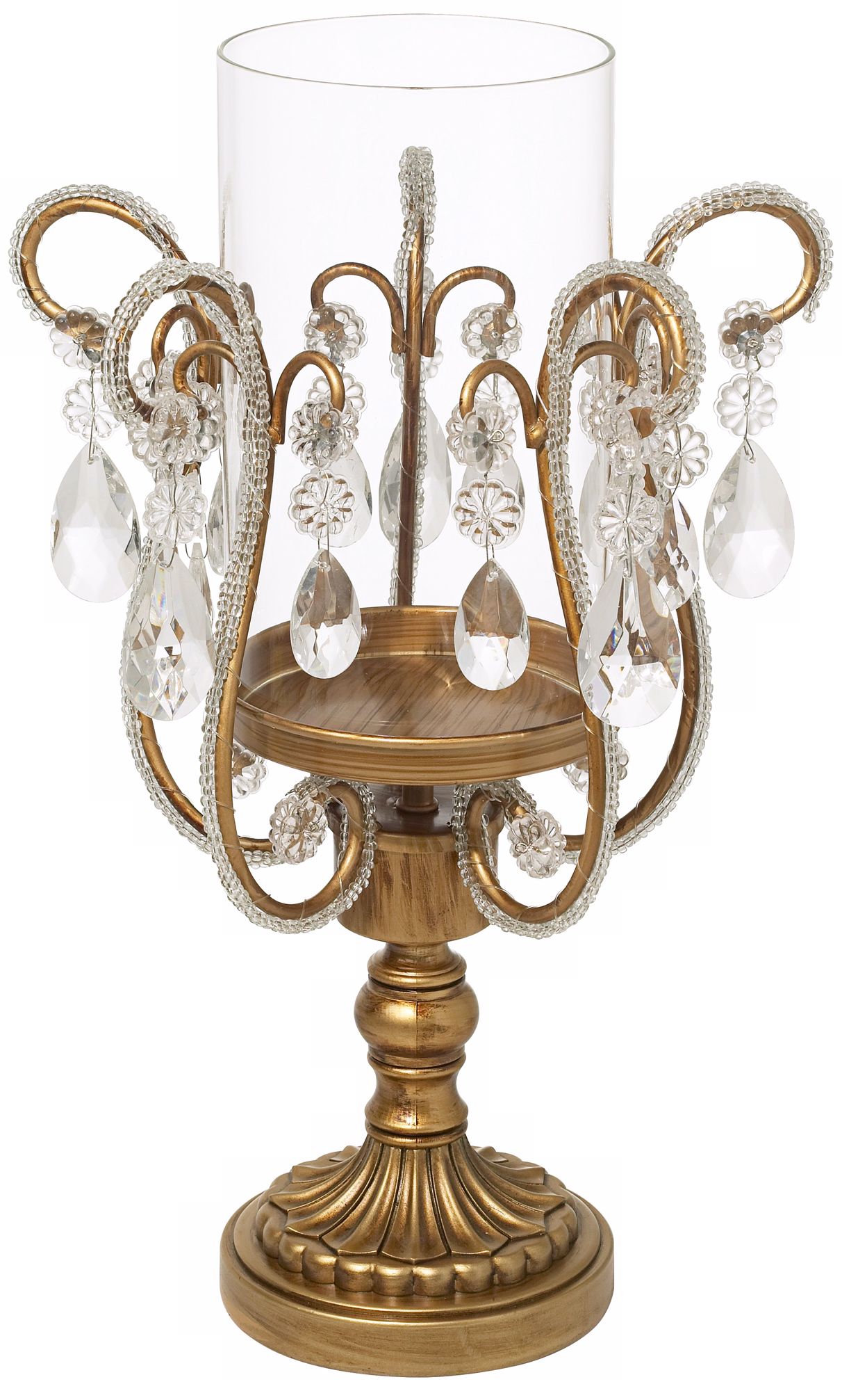 Clear Crystal Hurricane Candle Holder