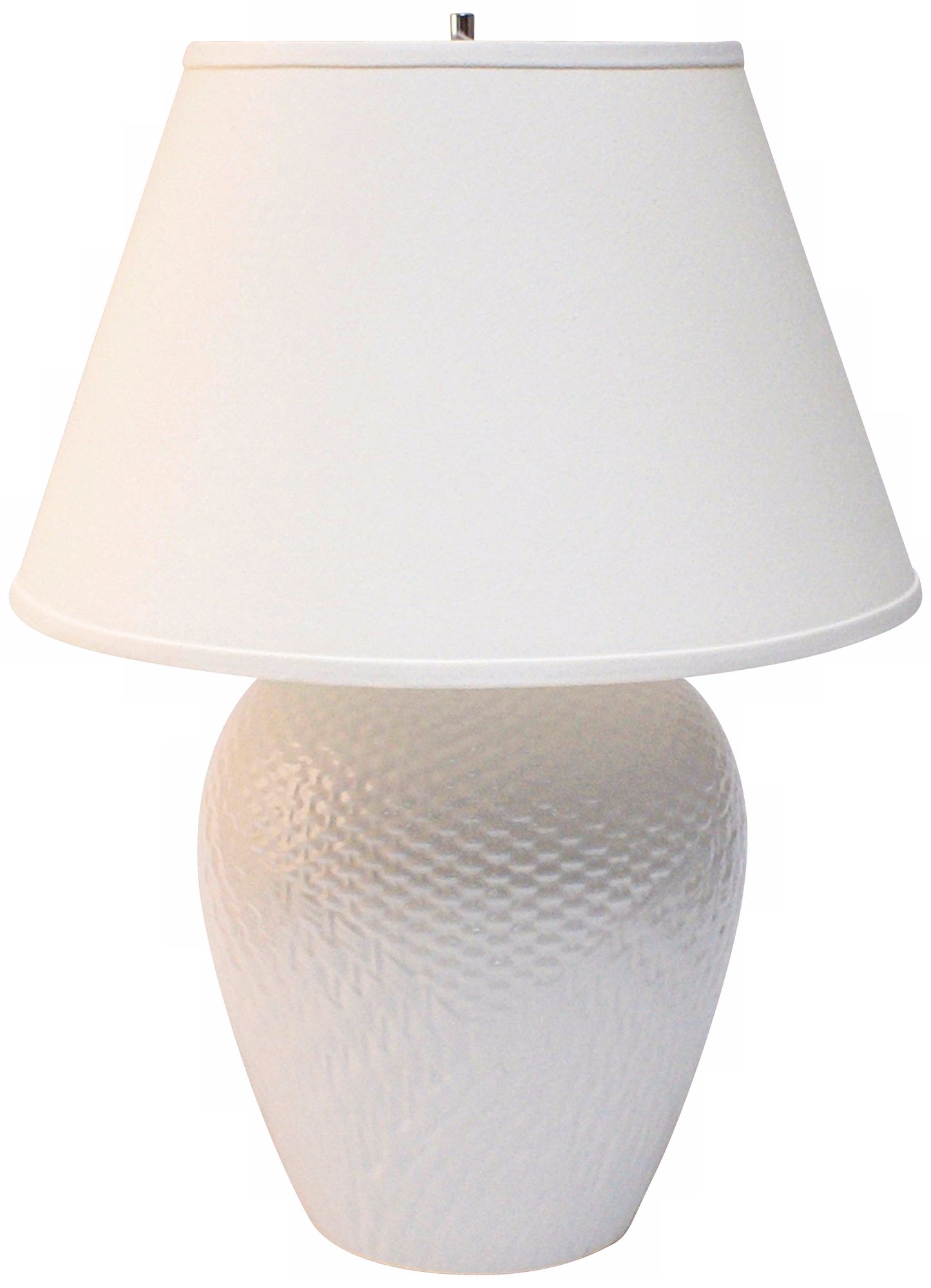 Haeger Potteries White Ceramic Basket Table Lamp