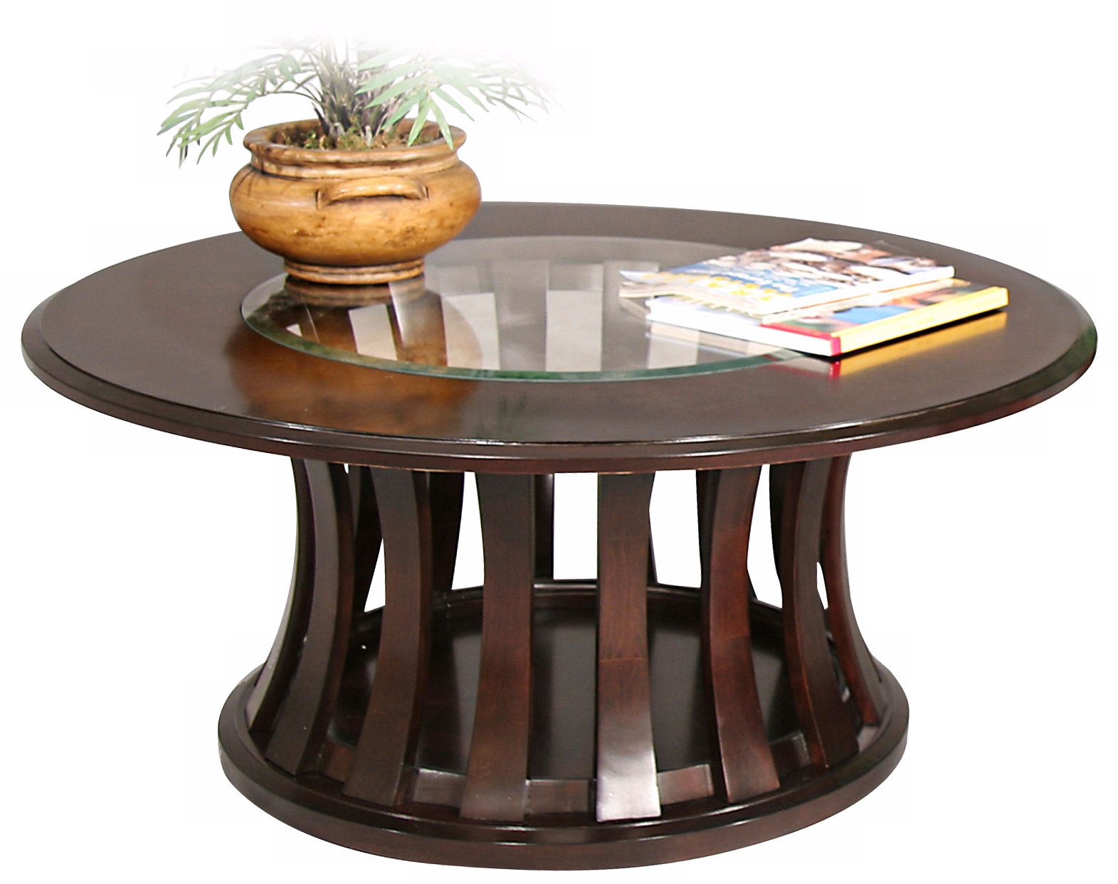 Woodlake Warm Chocolate Finish Round Cocktail Table