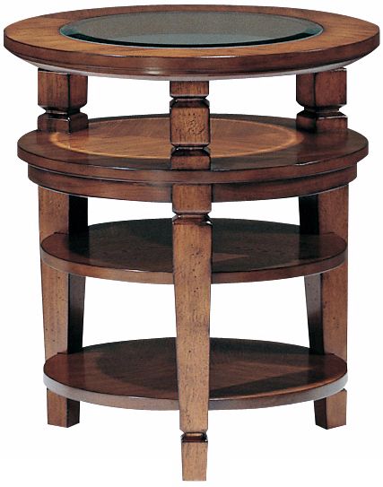 Denver Cabin Pecan Finish Round Chairside Table