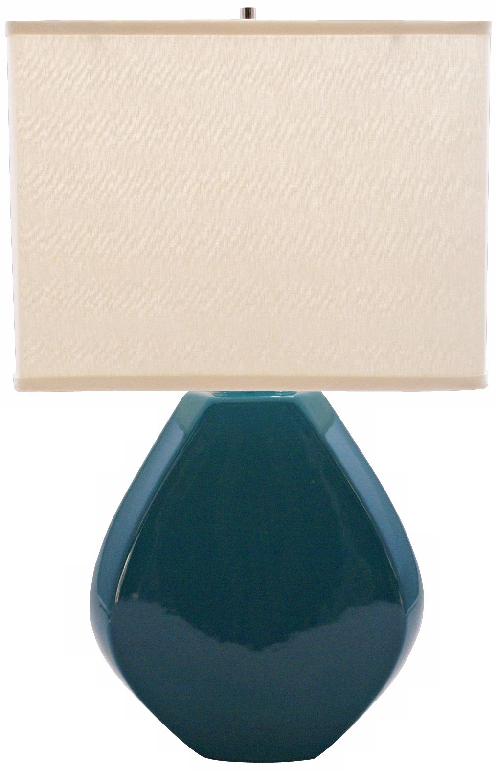 Haeger Potteries Ocean Blue Ceramic Octagon Table Lamp
