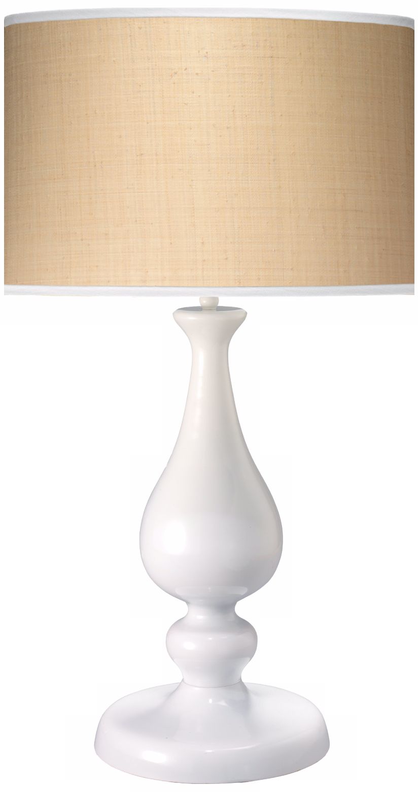 Jamie Young Lucky White Raffia Shade Table Lamp