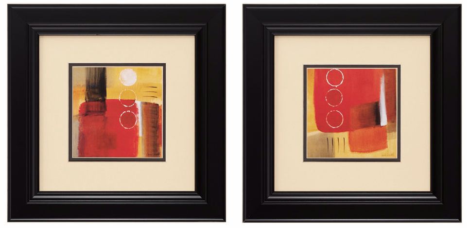 Night Lights I and II 14" Square Framed Wall Art