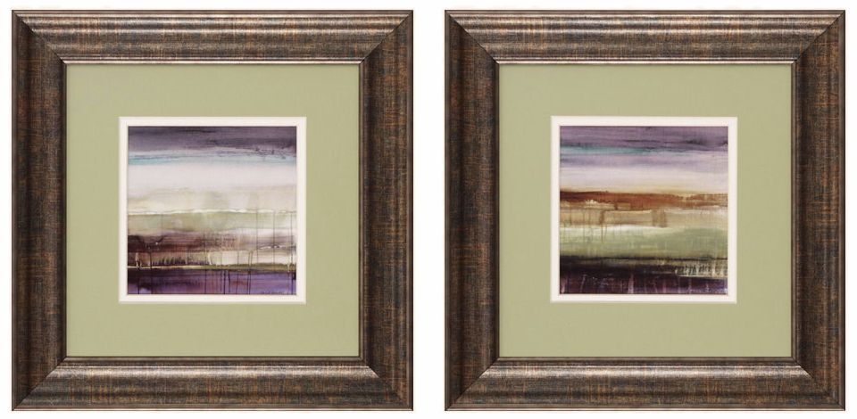 Purple Rain I and II 13" Square Framed Wall Art