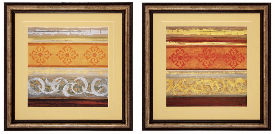 Regal Quilt I and II 28" Square Framed Wall Art