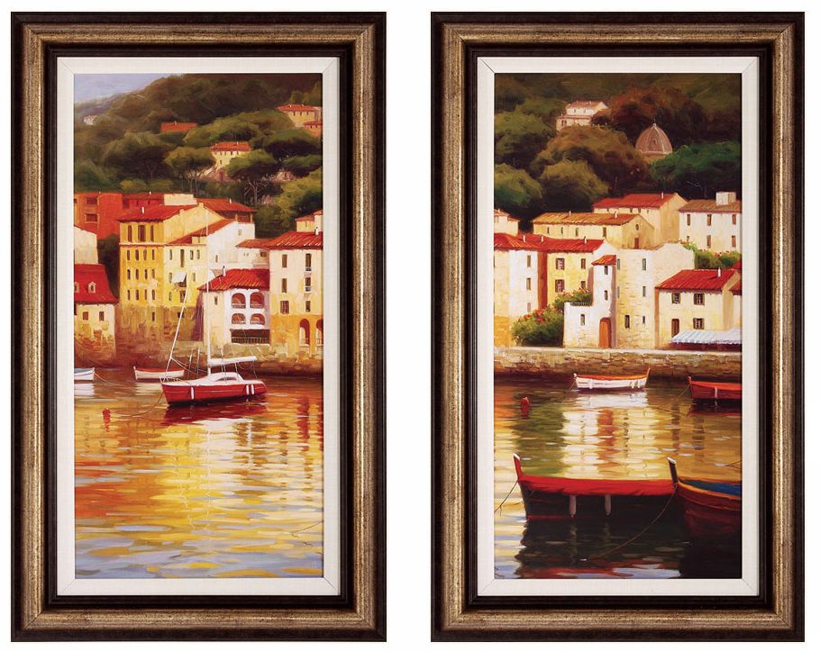 Le Vieux Port I and II 33" High Wall Art