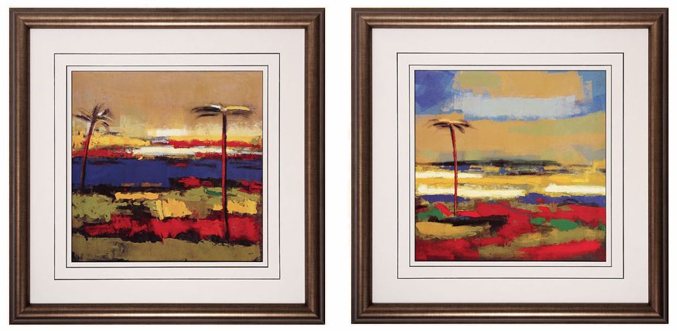 Set of Two Gold Coast I and II 30" Square Framed Wall Art