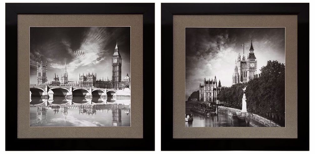 Set of Two Parliament and Palace 29" Square Framed Wall Art