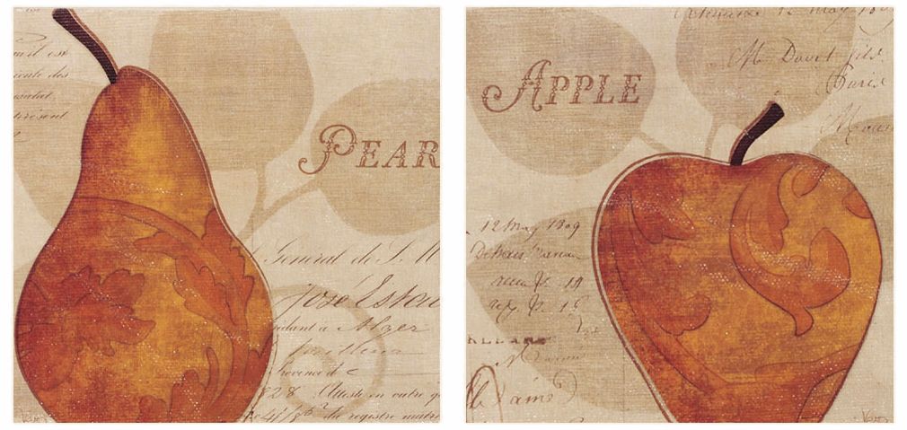 Royal Fruit I and II 10" Square Wall Art