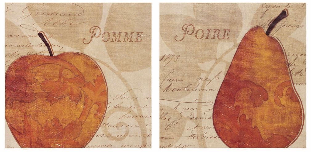 Royal Fruit III and IV 10" Square Wall Art
