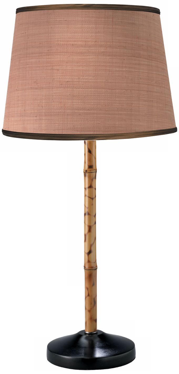 Bamboo and Raffia Open Cone Shade Table Lamp