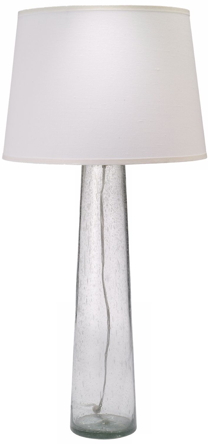 Jamie Young Pillar Clear Seeded Glass 38" High Table Lamp