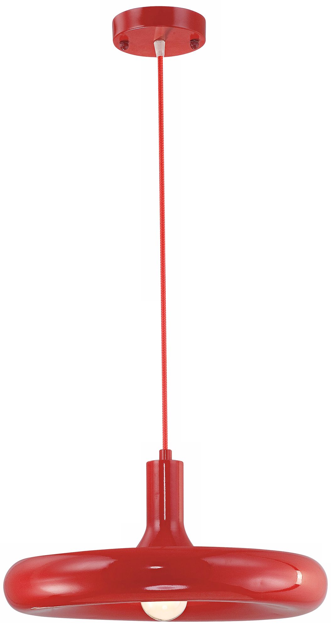 Donut Red Finish Pendant Chandelier