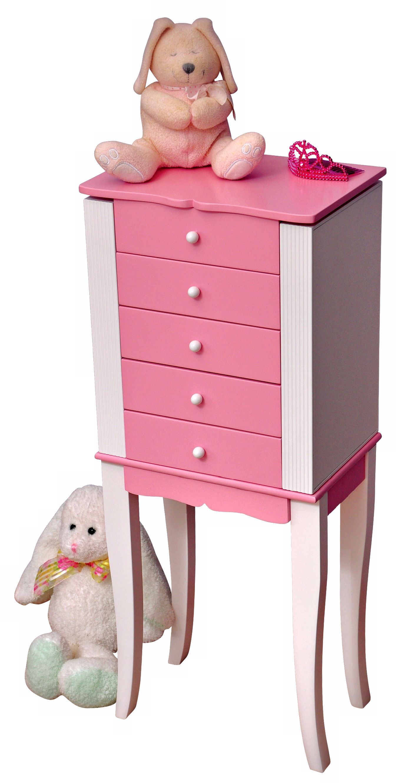 Louisa Pink and White Jewelry Armoire
