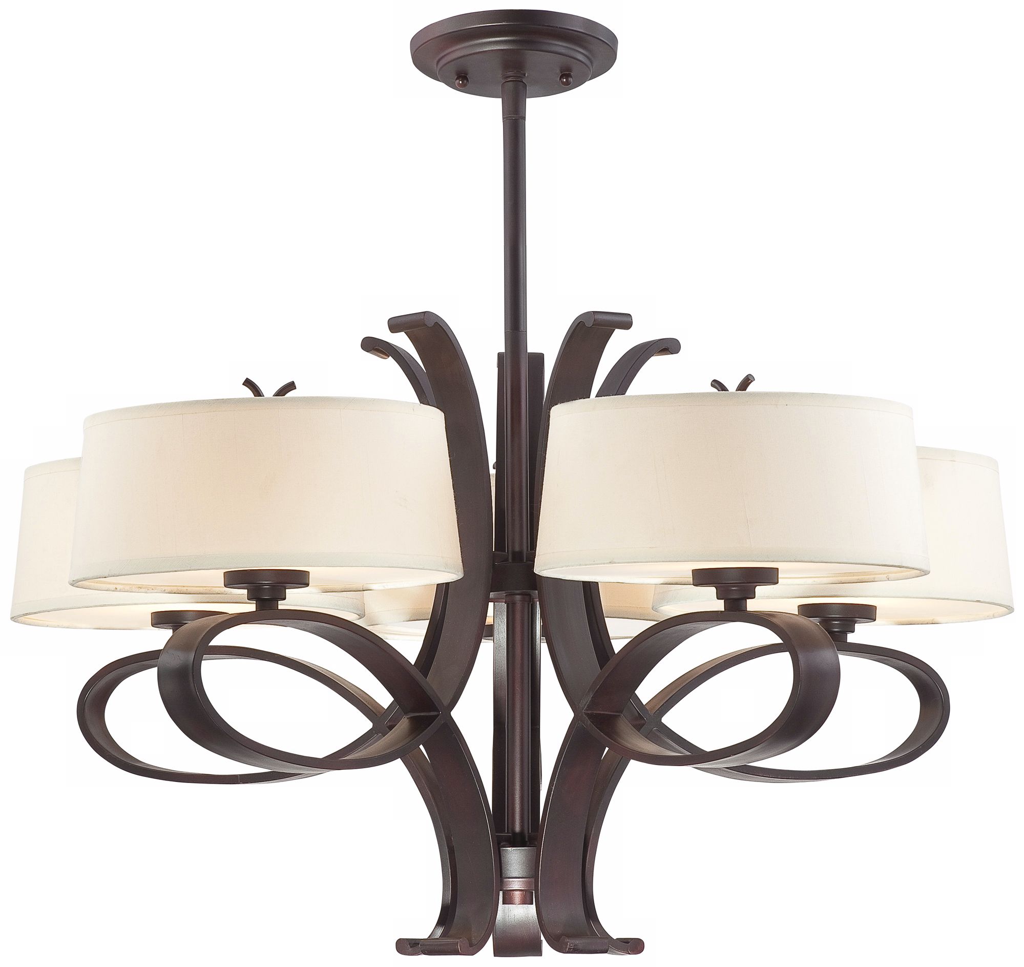 Possini Bronze Curled Iron 27 3/4" Wide Chandelier