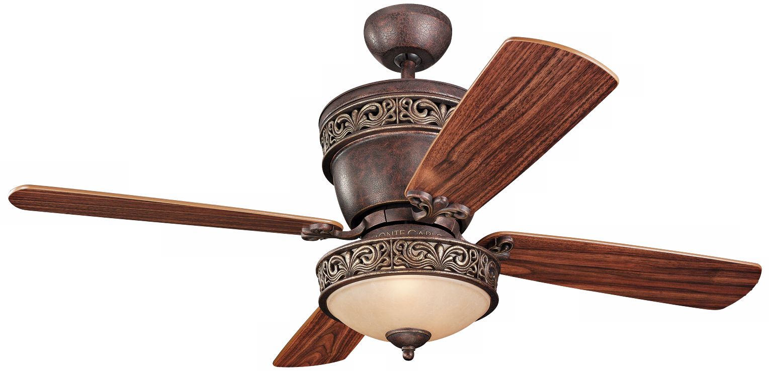 42" Monte Carlo Villager Walnut Ceiling Fan with Light Kit