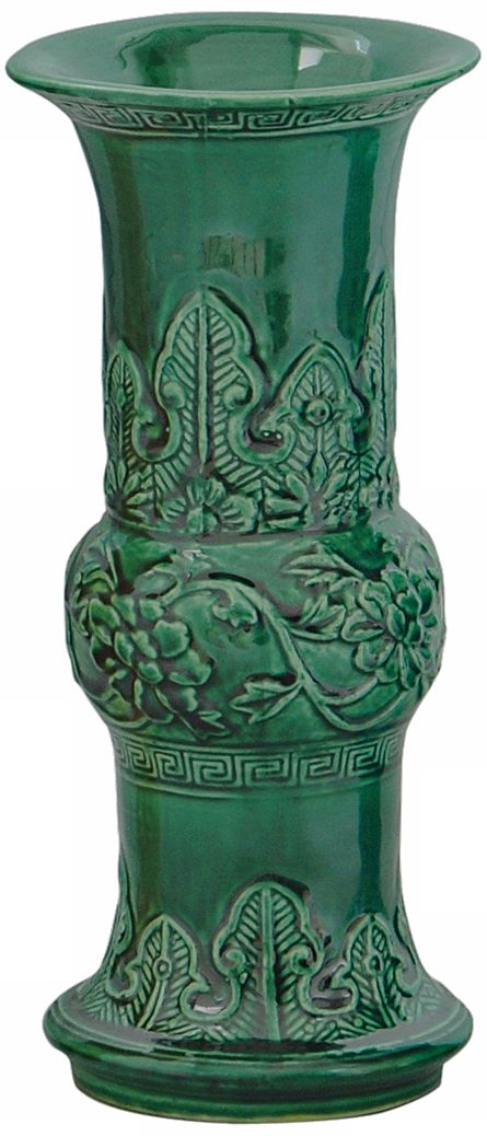 Jade Ming Style Set of 2 Porcelain Vases