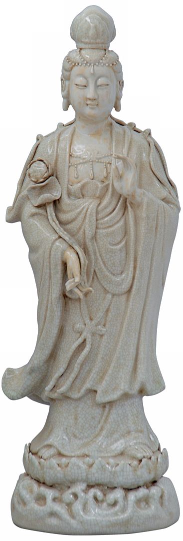 Quan Yin Celadon Porcelain Statue P2863