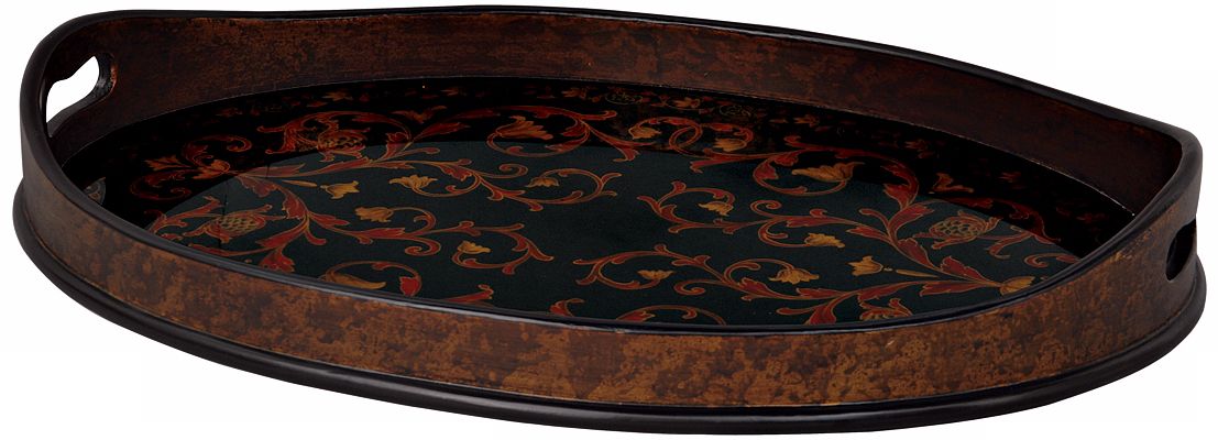 Lucca Reverse Painted Glass Tray