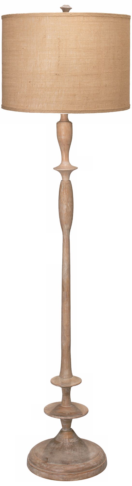 Jamie Young Petit Paro White Washed Wood Base Floor Lamp