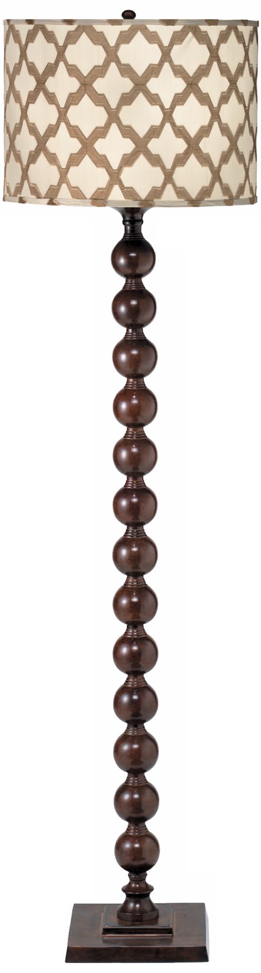 Jamie Young Luna Chocolate Taupe Lattice Shade Floor Lamp