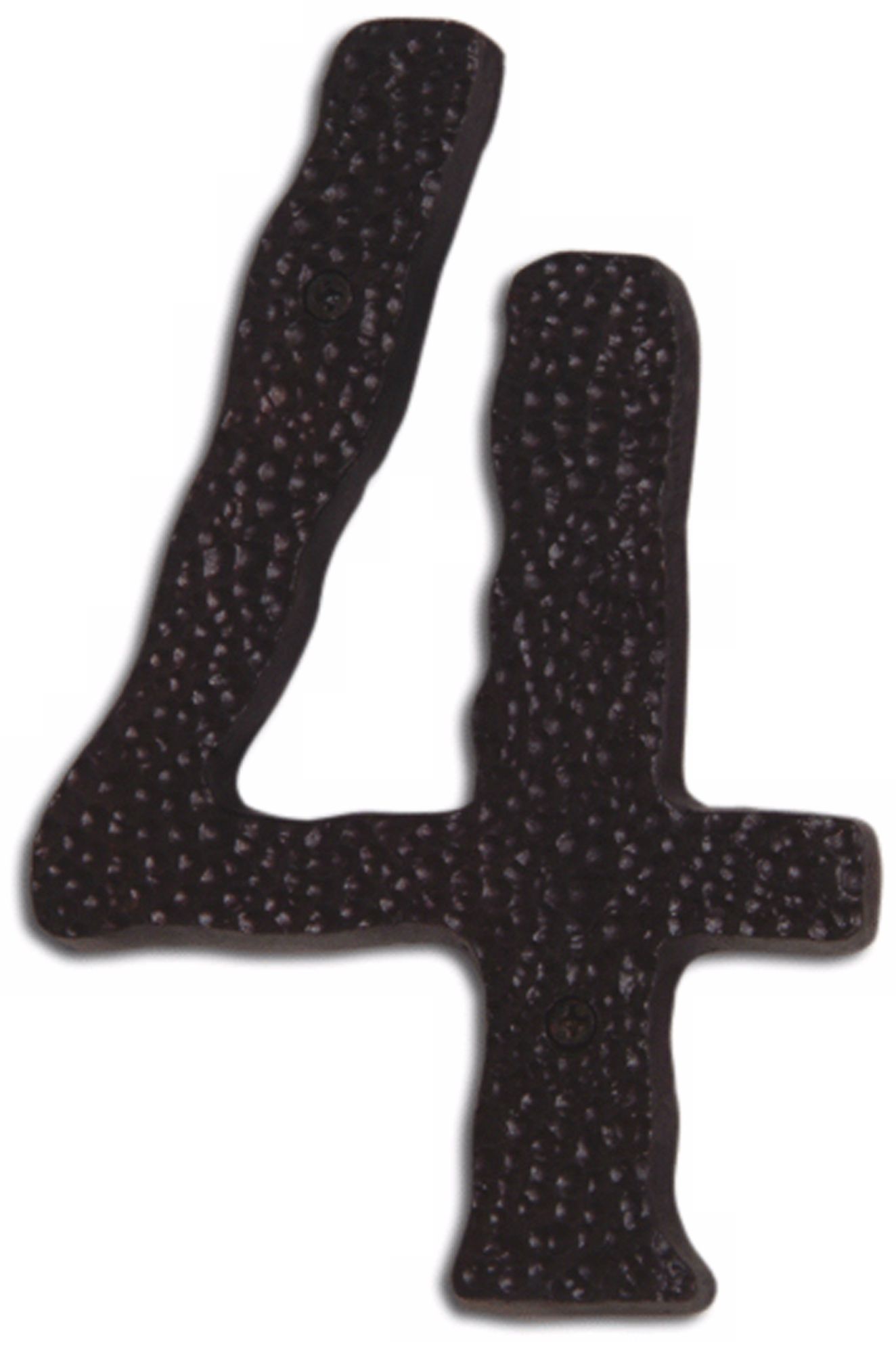 Hammered Aged Bronze Finish House Number 4