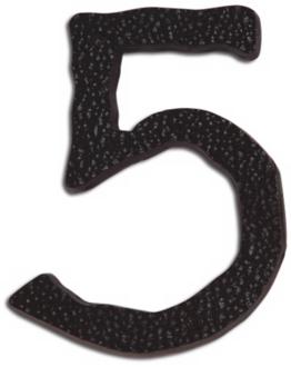 Hammered Aged Bronze Finish House Number 5 P3094