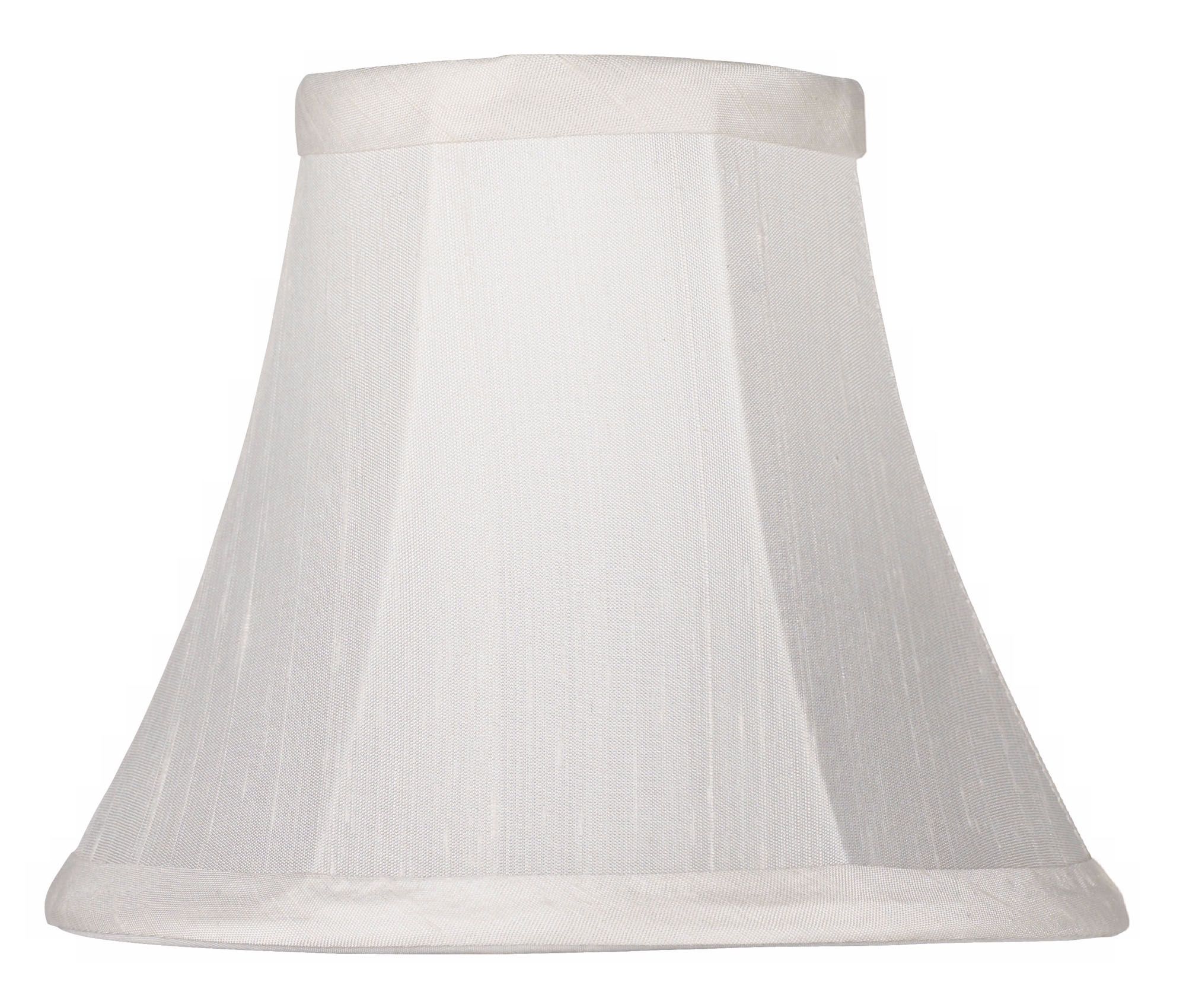 White Dupioni Silk Bell Lamp Shade 3x6x5 (Clip-On)