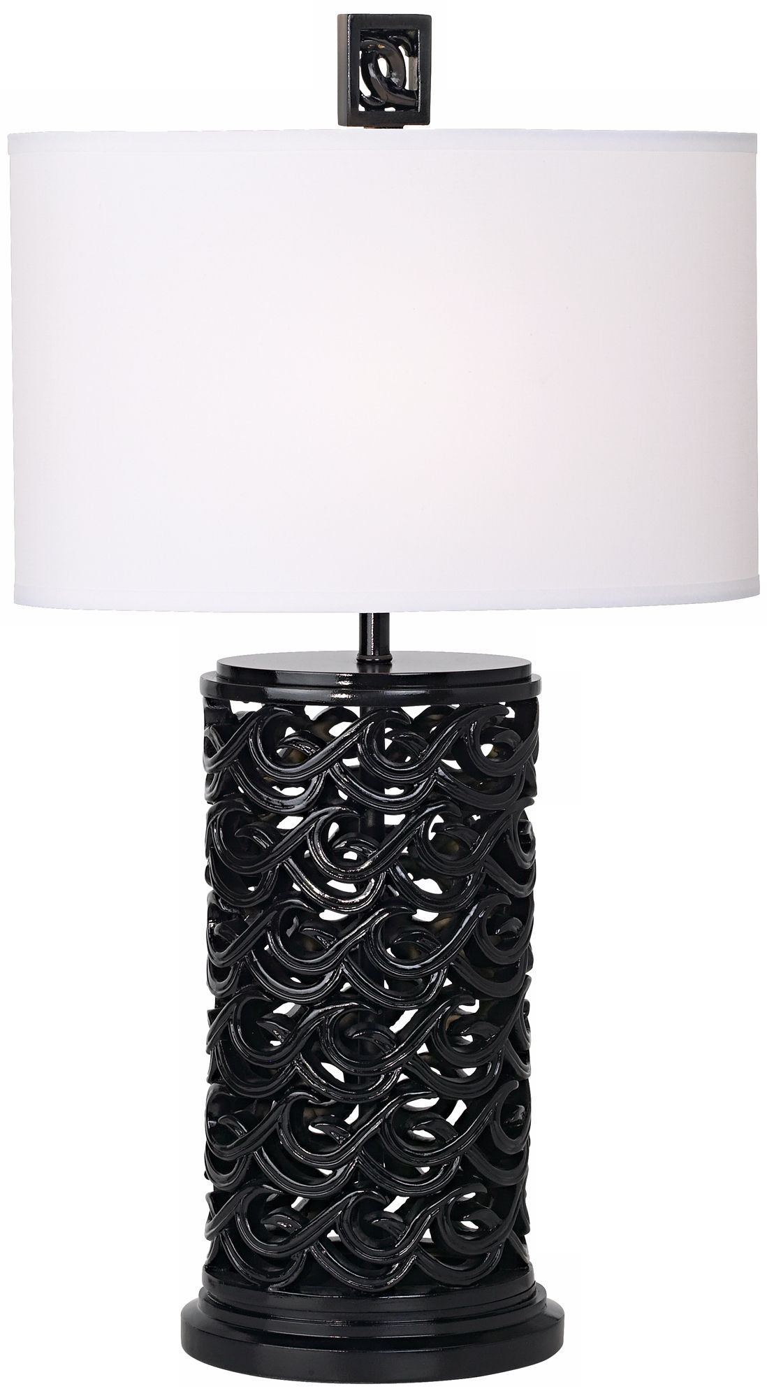 Kathy Ireland Waikoloa Beach Black Table Lamp