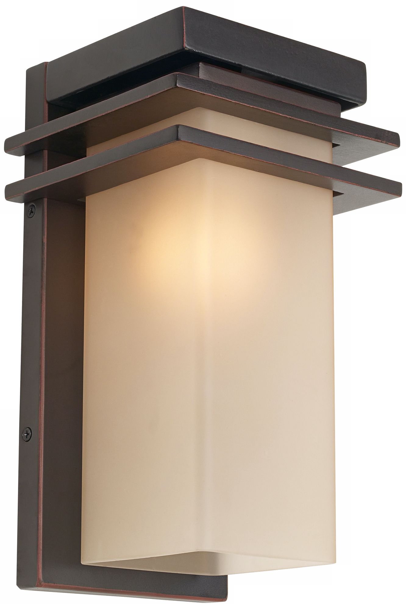 Bronze and Opal 12" High Rectangle Outdoor Wall Light