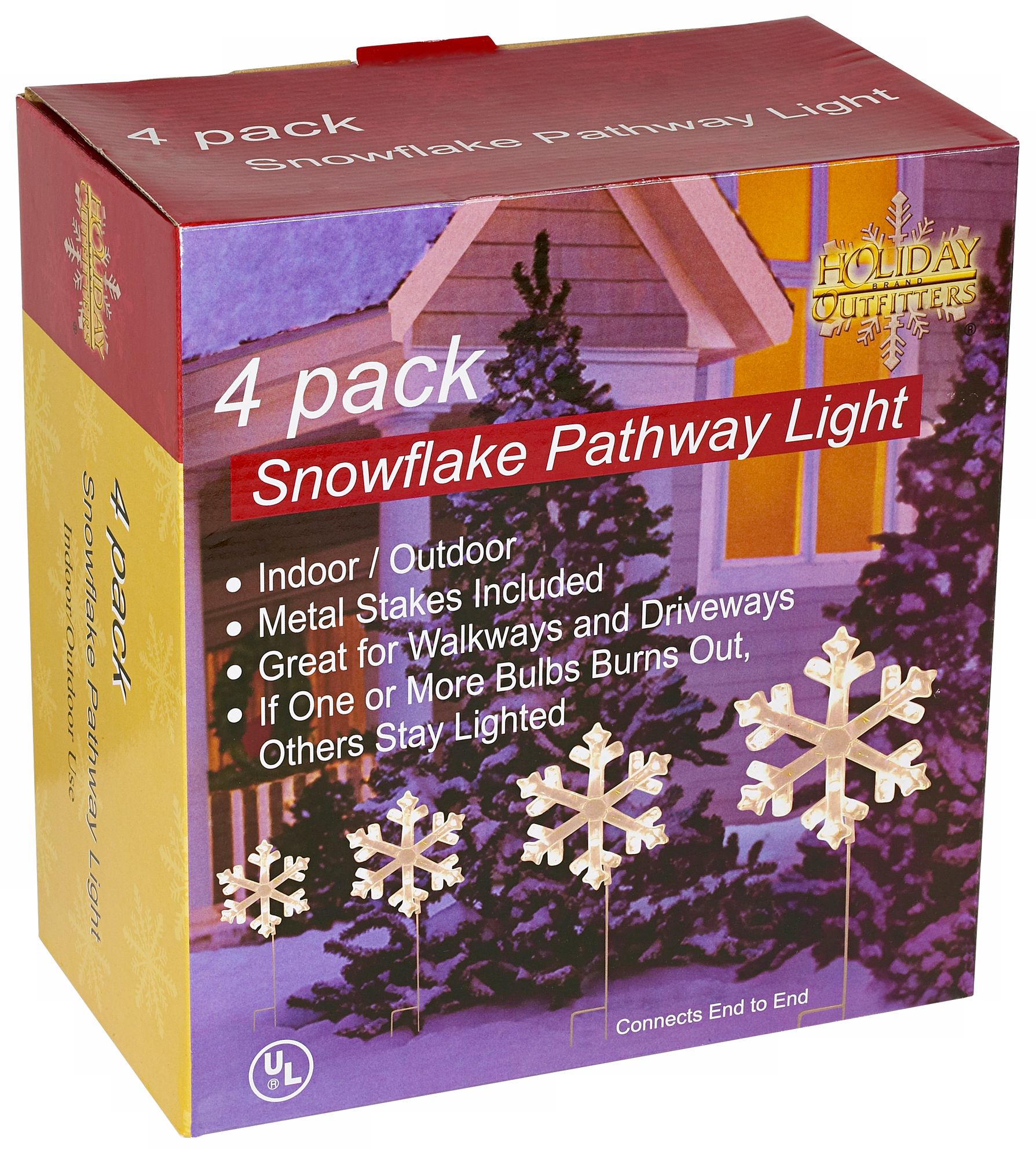 Set of 4 Snowflake Pathway Light Decorations