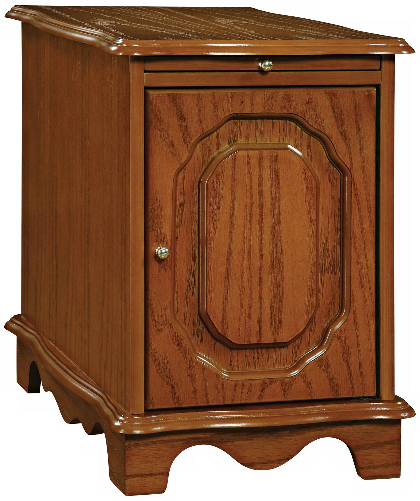Nostalgic Oak Magazine Rack Chairside Table