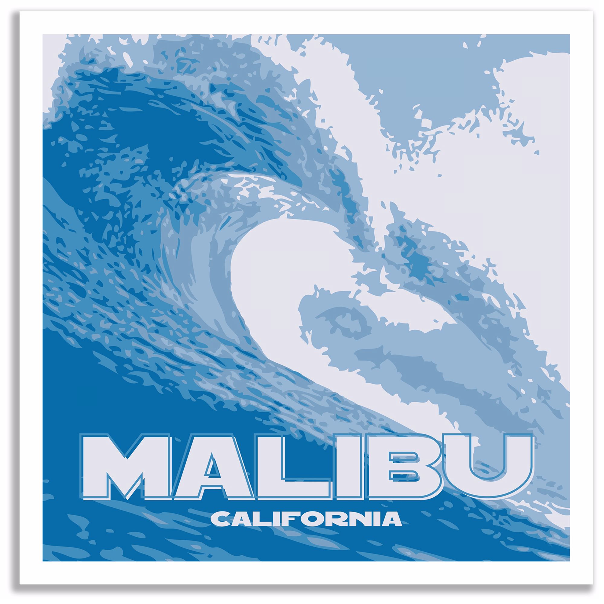 Malibu Wave 25 Square Giclee Wall Art Poster P3575