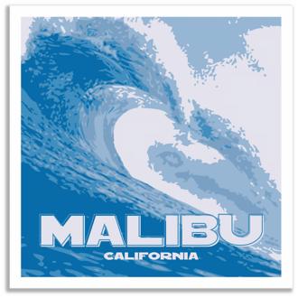 Malibu Wave 25 Square Giclee Wall Art Poster P3575