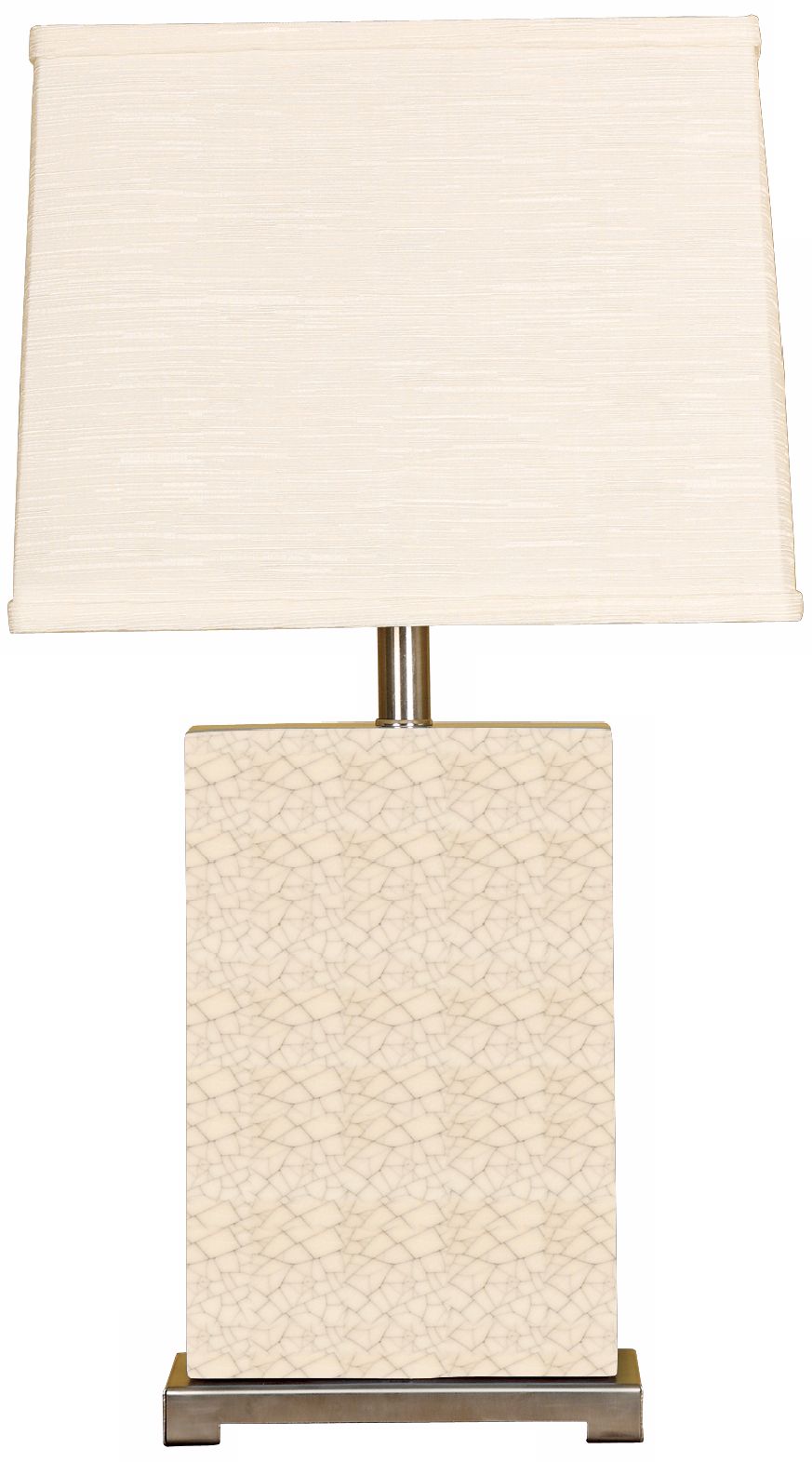 Splash Collection Crackle Ceramic Rectangular Table Lamp