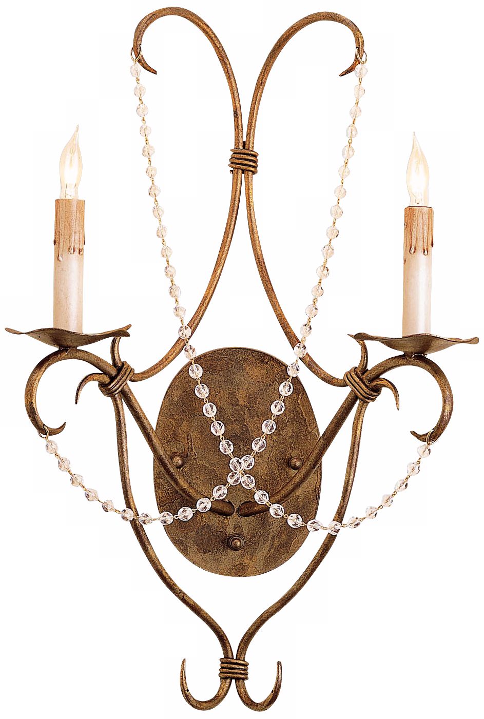 Currey and Company Crystal Lights 22" High Plug-In Sconce